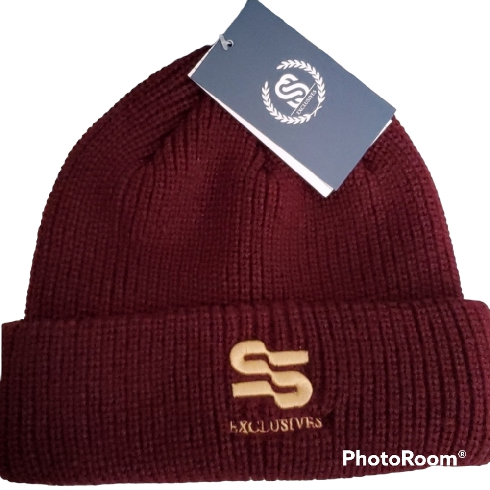 🆕 SS Unisex Knit Beanie Soft and Warm Maroon/Brown